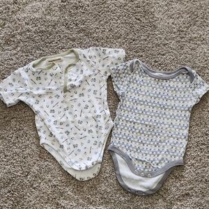 Baby One Piece Set - White and Gray